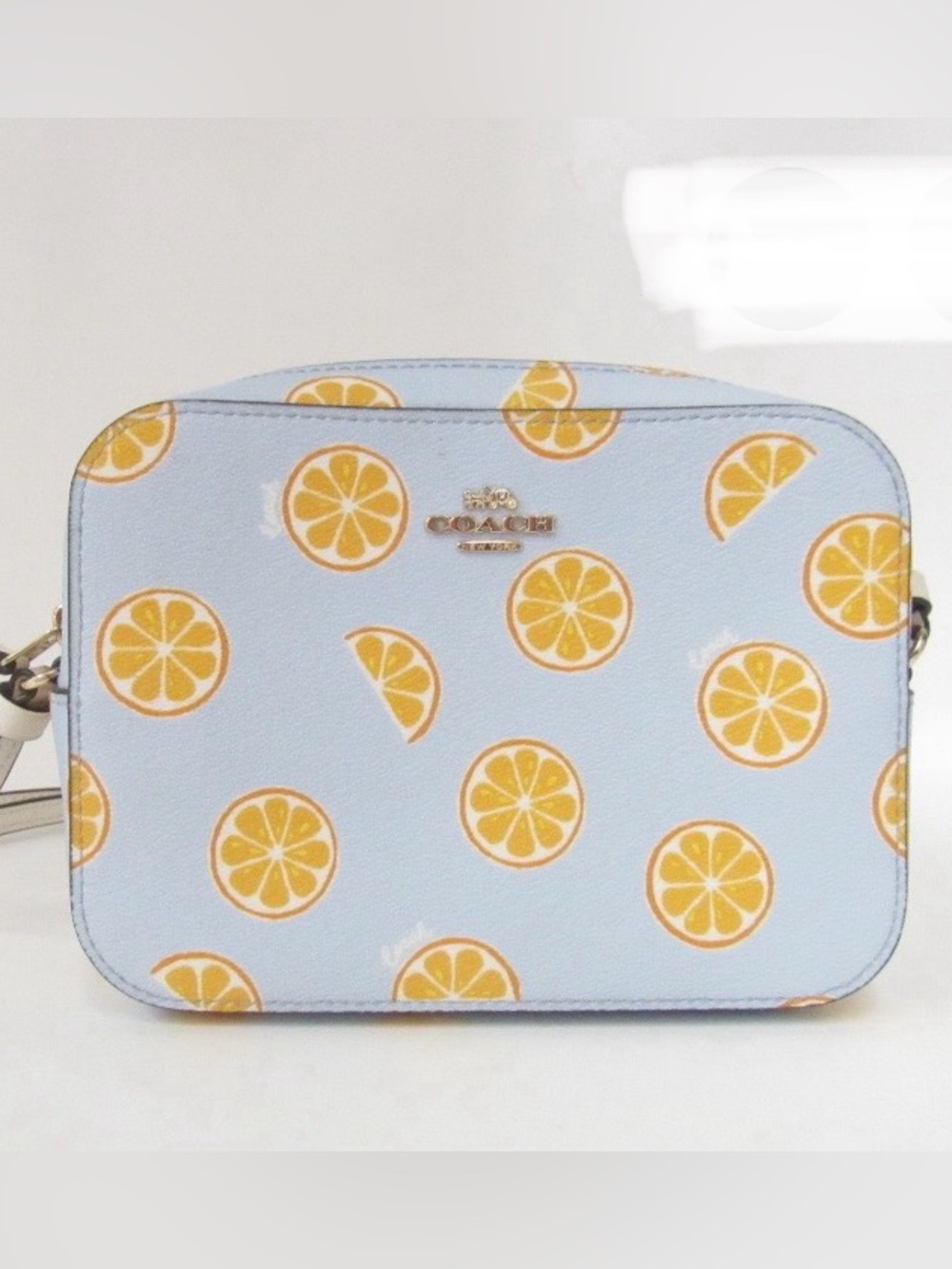 COACH Like New Orange Slice Mini Camera Crossbody Bag Purse Citrus Summer